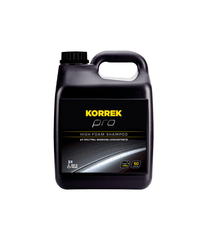 Korrek Pro Dirt Foam Shampoo musta kanisteri ceramic-pinnoitteille suunniteltu pesuaine ammattilaisille ja yksityiskäyttäjille.
